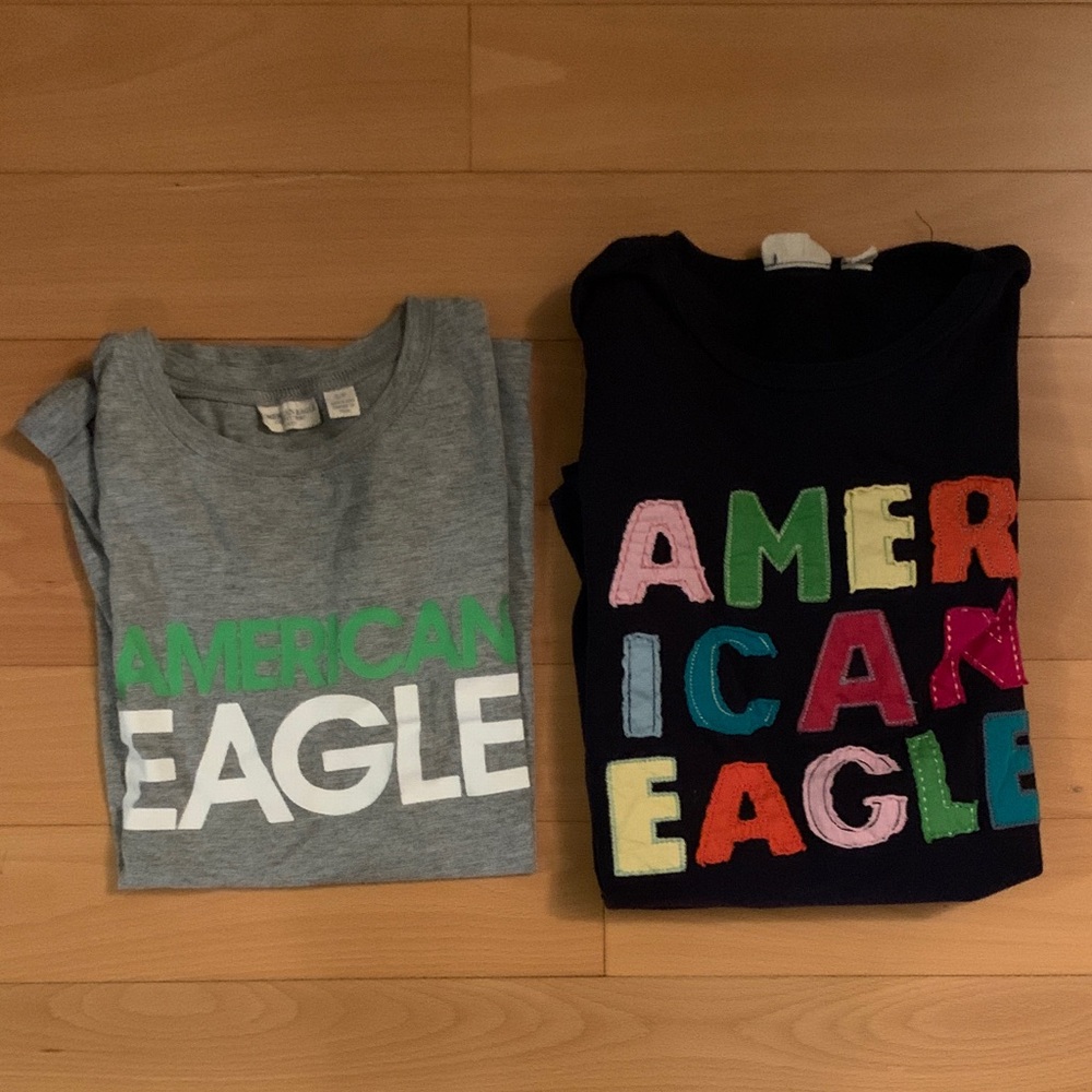 American Eagle Outfitters bundle - Gray and navy shirts